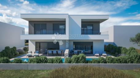 VODICE – Moderna dvojna kuća s bazenom na mirnoj lokaciji! S1