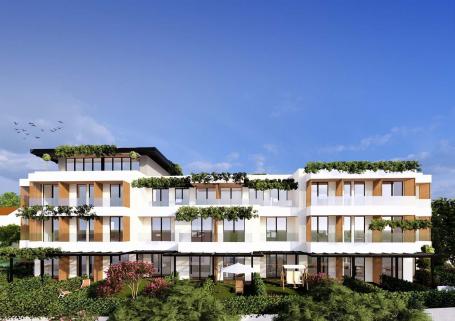 Jednosoban stan 64m2 + 31.77m2 gratis terase u novom stambenom kompleksu sa bazenom-Kumbor, Herceg N