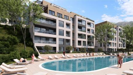 Jednosoban stan 45.39m² u novom kompleksu sa bazenom – Tivat, Mrčevac