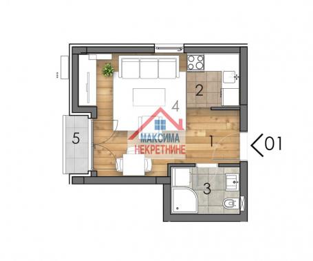 Prodaja, Garsonjera, 26m2 , Telep