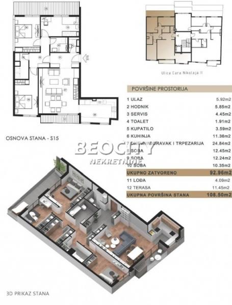 Vračar, Kalenić pijaca, , 4.0, 108m2, 499000EUR