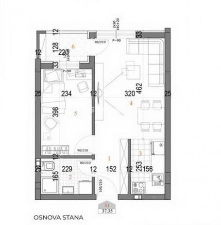 Telep-Lep Dvosoban stan 39 m2 sa Terasom u Izgradnji-povrat PDV-065/385 8880