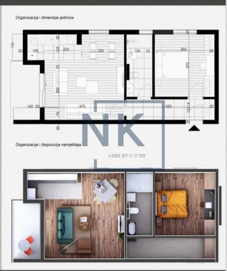 Prodaja | Jednosoban stan | 55m2 | Podgorica, Momišići