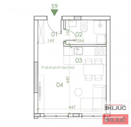 TELEP, 26m2, Garsonjera sa pdv, Izgradnja