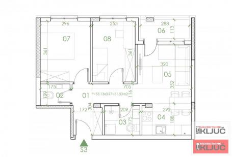 TELEP, 52m2, Trosoban sa pdv, Izgradnja
