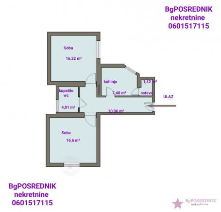 Vračar, Kalenić pijaca, Cara Nikolaja II, 56m2