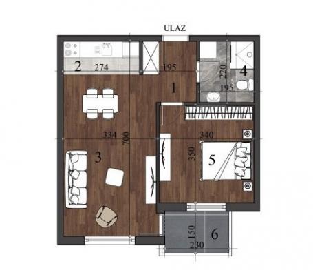 NOVI SAD - NOVA DETELINARA - 46.27 m2