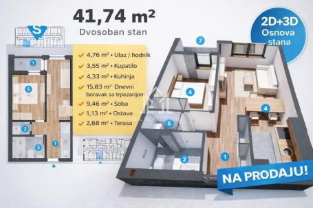42m2  – 0% provizije – direktno od investitora (PDV uključen)