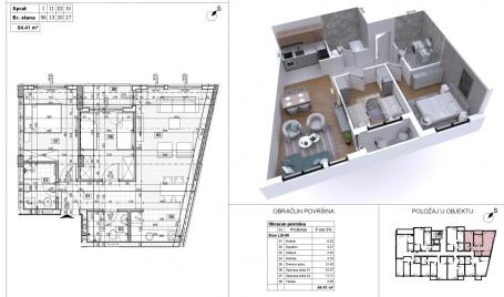 NOVI SAD - AVIJACIJA - 64.41 m2