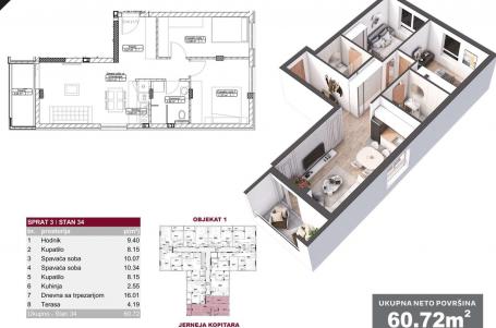 NOVI SAD - TELEP - 60.72 m2