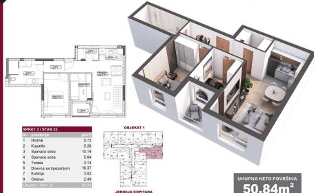 NOVI SAD - TELEP - 50.84 m2