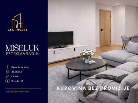 Dvosoban stan 45m2 u izgradnji na Mišeluku sa PDV-om