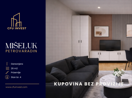 Garsonjera 26m2 u izgradnji na Mišeluku sa PDV-om