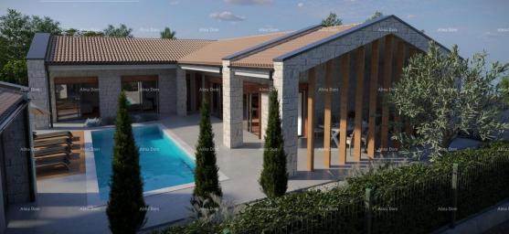 Bauland BAUGRUNDSTÜCK MIT PROJEKT FÜR EINE MODERNE ISTRA-VILLA, Buje
