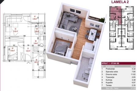 NOVI SAD - PETROVARADIN - 37.00 m2