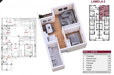 NOVI SAD - PETROVARADIN - 37.00 m2