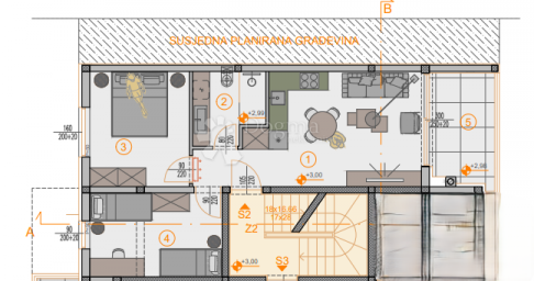 EKSKLUZIVNO! Novogradnja Štinjan - 58 m2, 1. kat (Z2 S2)