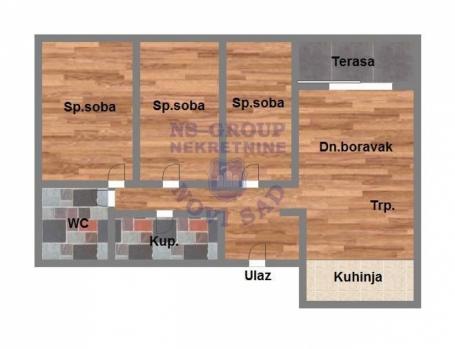 Cetvorosoban stan u Petrovaradinu, 82m2