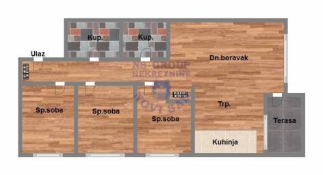 Troiposoban stan u Petrovardainu, 76m2