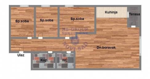Troiposoban stan u Petrovaradinu, 76m2
