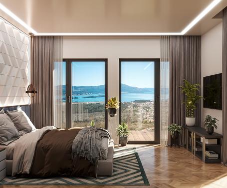 Townhouses and villas for sale in a gated community in Tivat