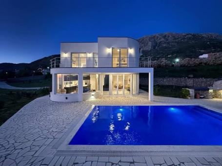 Modern villa with a swimming pool, panoramic sea views and a large garden in Dobry Vody, Bar Riviera