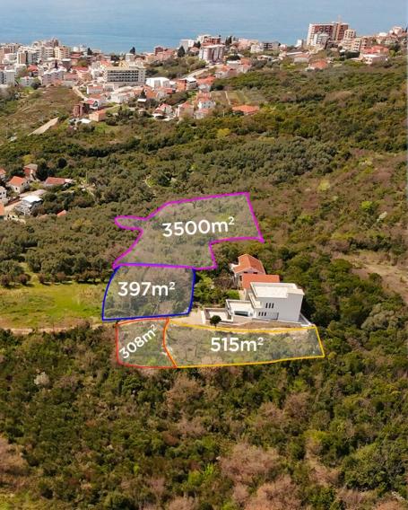 Urbanized plots with sea view for sale, Dobra Voda, Veliki Pijesak
