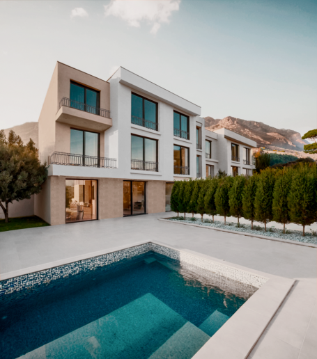 Townhouse in Montenegro with sea view and 4 levels in Budva Riviera