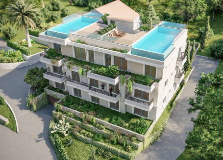 Two bedroom apartment in a complex with a swimming pool in Dobrota