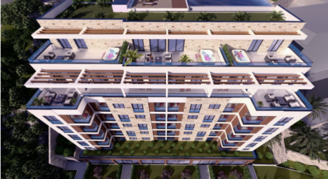 Apartments in a new complex from the sea in Becici