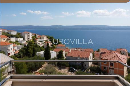 Omiška rivijera, dvosoban stan s balkonom i panoramskim pogledom na more, 75.95 m²