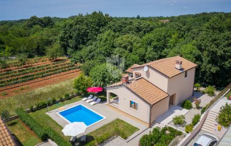 Poreč, okolica, villa s bazenom okružena zelenilom