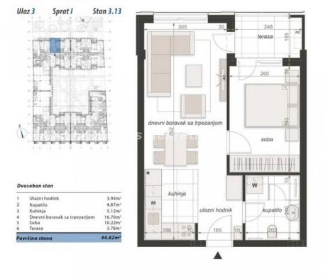 Centar-Idealan Dvosoban stan 45 m2 u Izgradnji-povraćaj PDV-a-065/385 8880