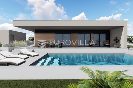 Ližnjan, Muntić: Moderna prizemnica 147 m² s bazenom i garažom, roh, bau prilika