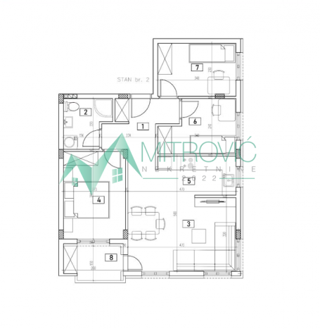 Na prodaju četvorosoban stan u Adicama, površine 62 m² 