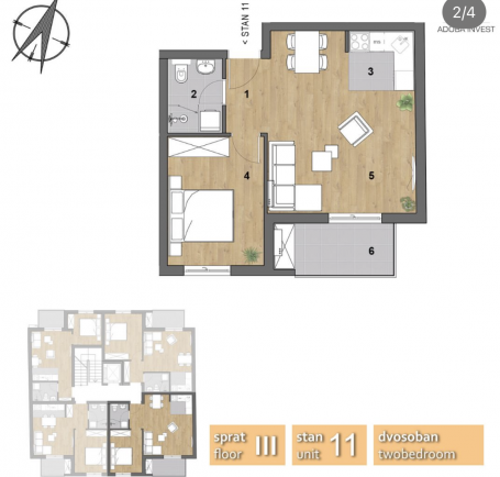 NOVI SAD - BULEVAR EVROPE - 47.69 m2