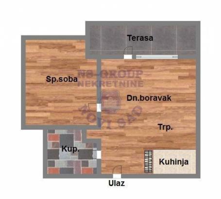 Dvosoban stan u Sremskoj Kamenici, 45m2