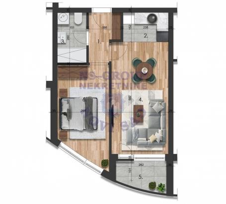 Dvosoban stan na Telepu, 43m2