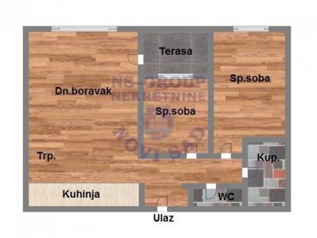 Trosoban stan u Sremskoj Kamenici, 71m2