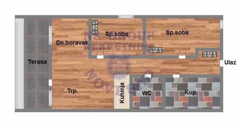 Trosoban stan na Adicama 61m2