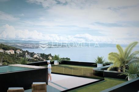 Opatija, Ičići, penthouse u elitnoj novogradnji s prostranom terasom i bazenom