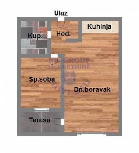 Dvosoban stan na Bulevaru Patrijarha Pavla, 45m2