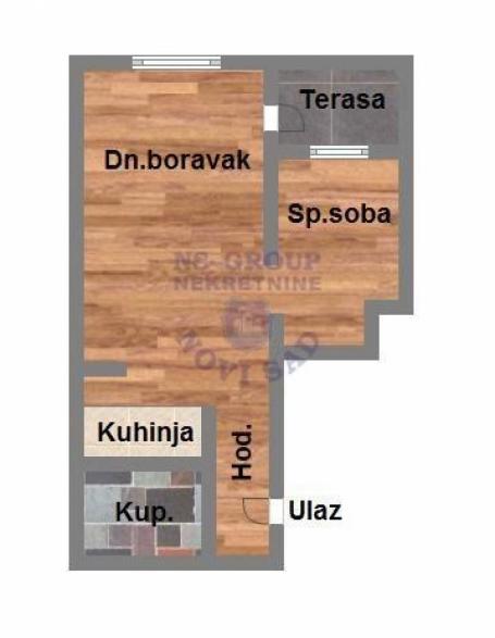 Dvosoban stan na Bulevaru Patrijarha Pavla, 44m2
