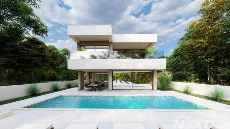  PRIVLAKA - ZADAR - MODERNA VILA U IZGRADNJI  700 m  OD MORA