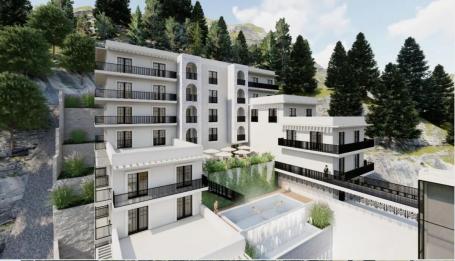 Jednosoban stan 69.27m² sa pogledom na more u novom luksuznom kompleksu u Budvi (Mogućnost kupovine 