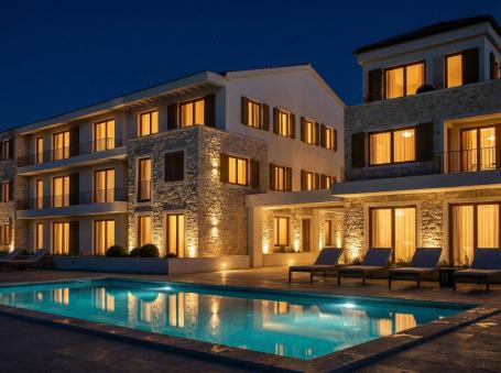 Jednosoban stan 52.05m² u luksuznom kompleksu Palazzo Jaz sa bazenom – Kovačko Polje, Kotor (Mogućno