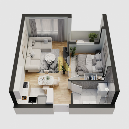 Dvosoban stan na Telepu, Novi Sad, 35.74 m², 1. sprat