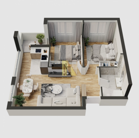 Trosoban stan na Telepu, Novi Sad, 52.93 m², 1. sprat