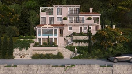 Modern villa under construction on the first line to the sea, Stoliv