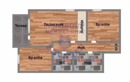 Trosoban stan u Sadovi, 60m2